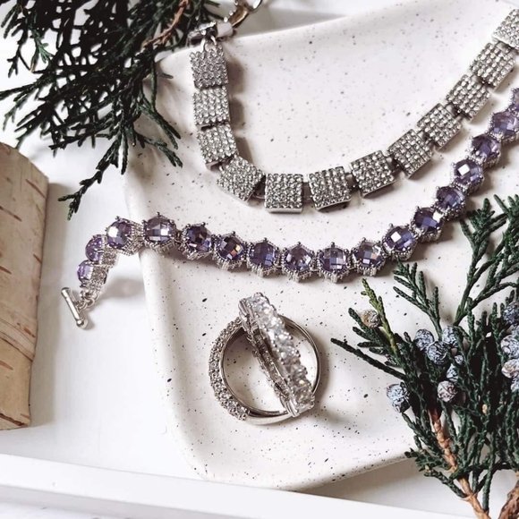 Park Lane Iris Honeycomb Bracelet Set in Silver Finish Metal 7 + 1 Inches - Picture 5 of 10